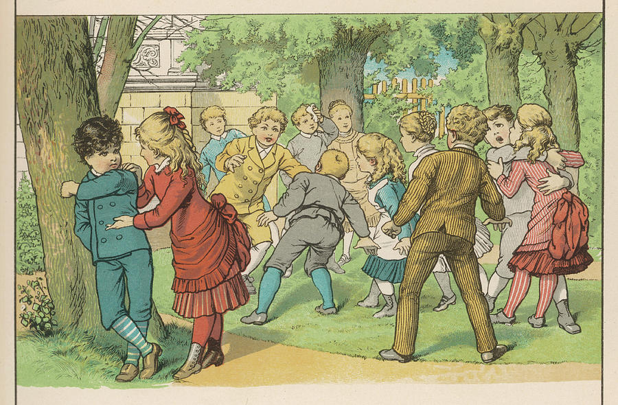 900x590 Lots Of Children Playing In The Park Drawing - Drawing Lots