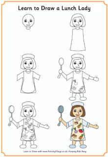 221x320 learn to draw a lunch lady quotes fun pics drawings, learn - Drawing Lunch