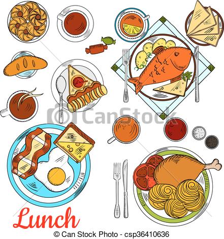 441x470 lunch drawing for free download - Drawing Lunch