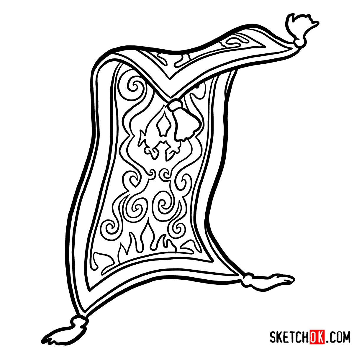 1200x1200 How To Draw The Magic Carpet From Disney's Aladdin - Drawing Magic