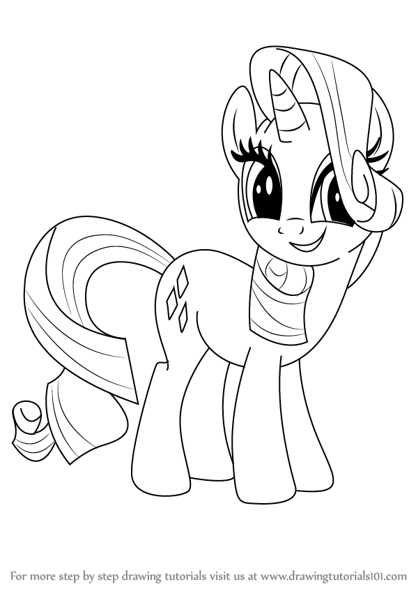 597x844 Learn How To Draw Rarity From My Little Pony Friendship Is Magic - Drawing Magic