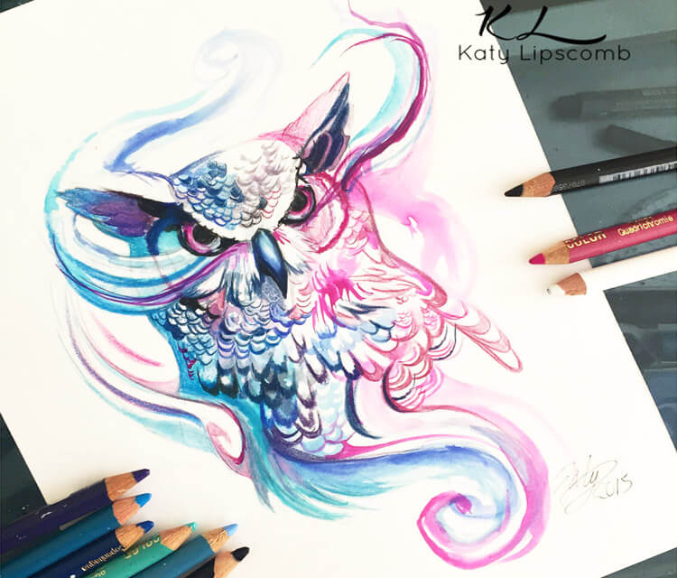 750x640 Magic Owl Color Drawing - Drawing Magic