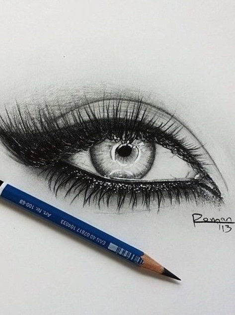 473x633 Bampw, Drawing, Eye, Eyeliner, Goals - Drawing Makeup On Paper