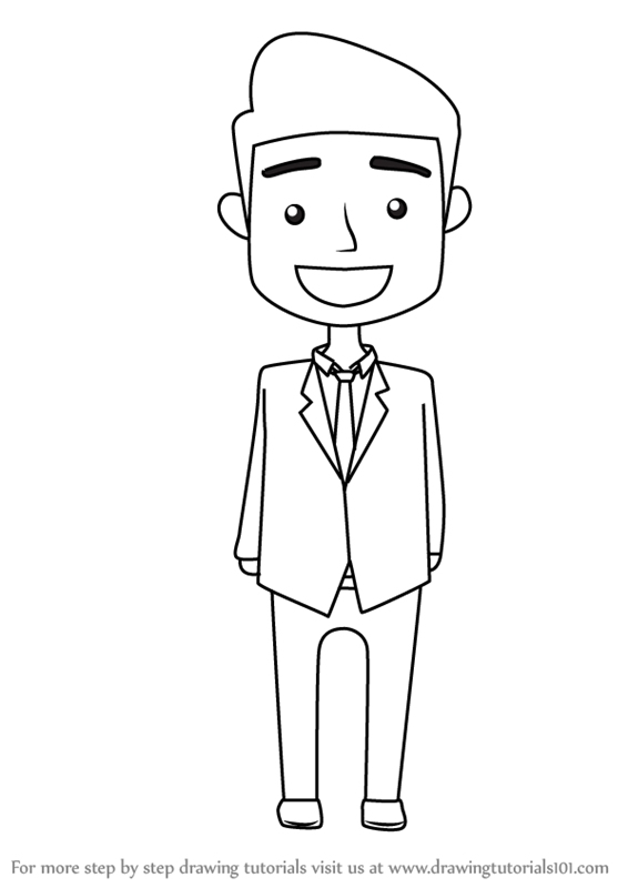 566x800 Learn How To Draw A Business Man For Kids - Drawing Man
