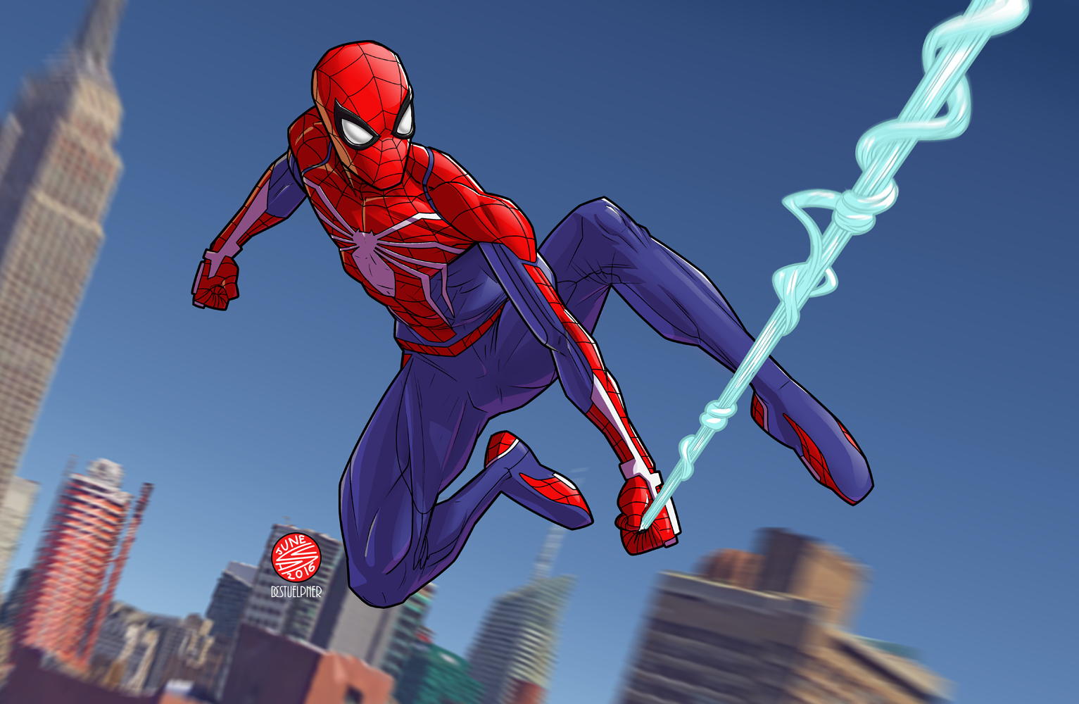 1533x1000 Fan Art Tried Drawing The Suit From That New Spider Man Game - Drawing Man Game