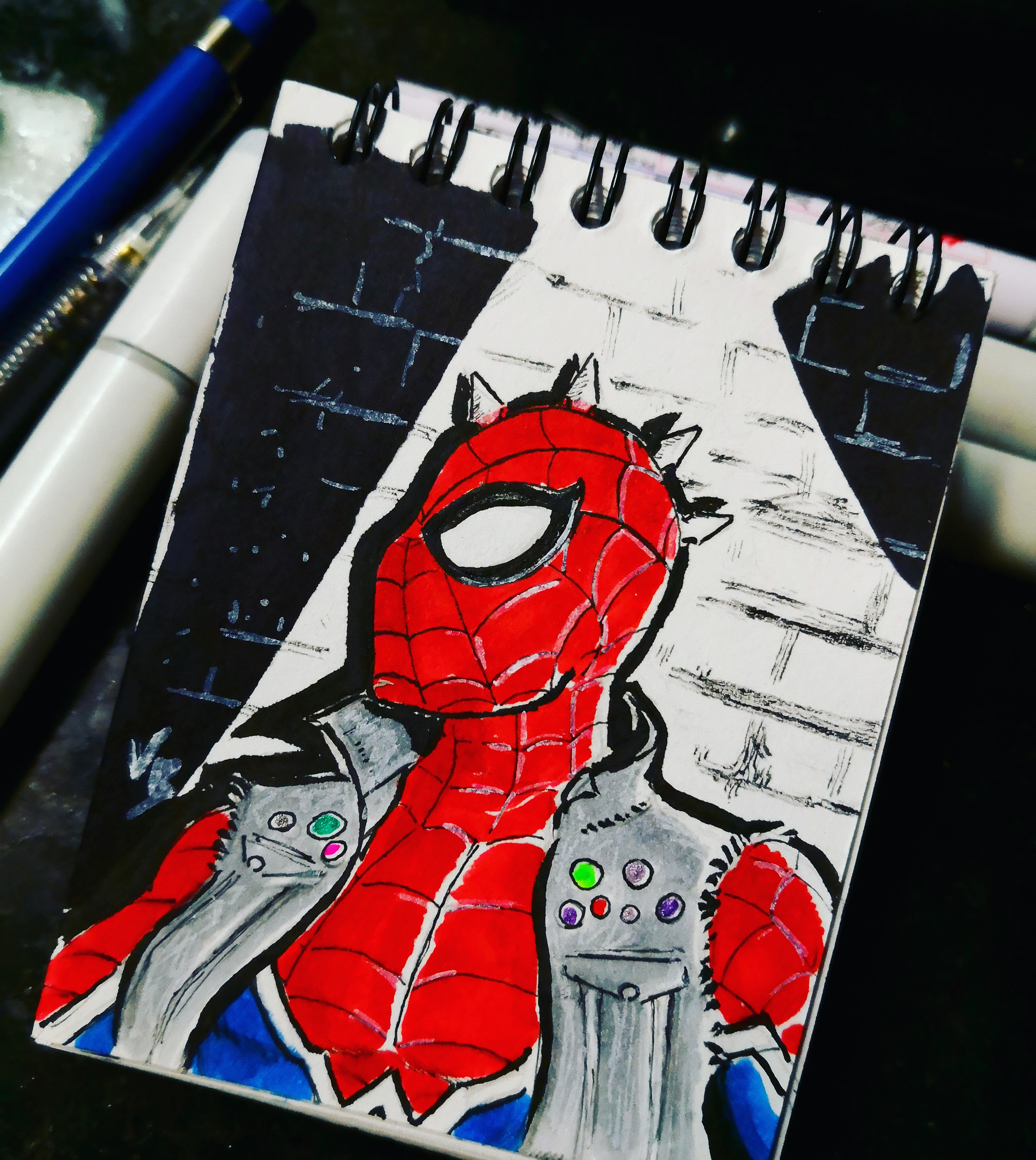 3840x4301 I Drew My Favorite Suit From The Spider Man Game Drawing - Drawing Man Game