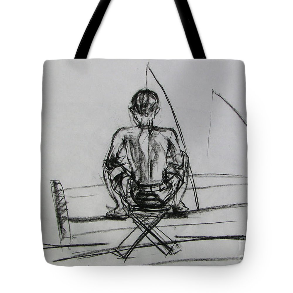 1000x1000 Man In The Fishing Game Tote Bag For Sale - Drawing Man Game
