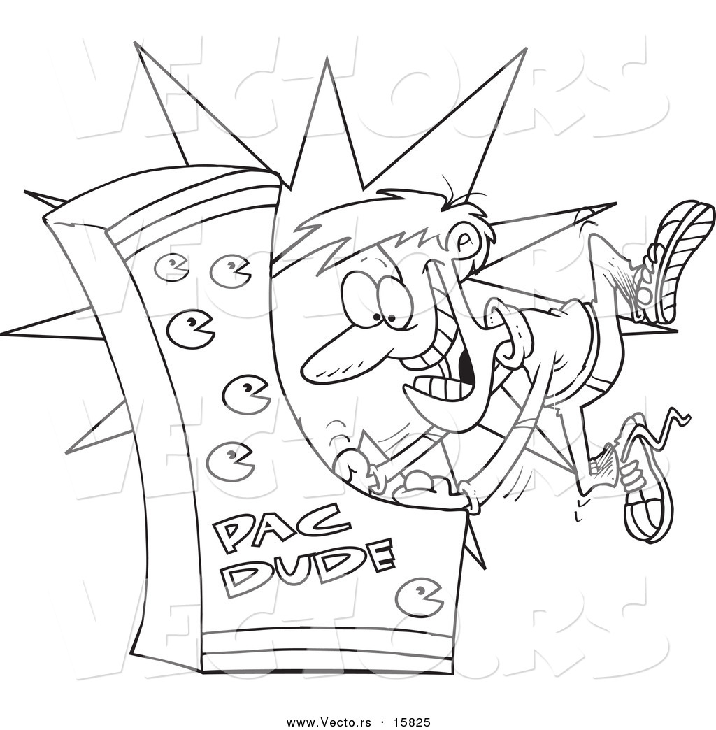 1024x1044 Vector Of A Cartoon Man Playing An Arcade Game - Drawing Man Game