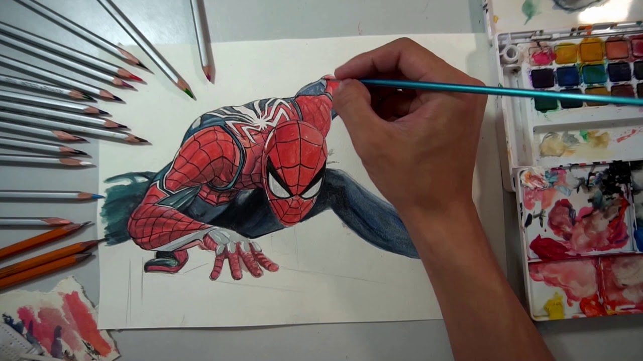1280x720 Drawing Marvel's Spider Man Qp Games - Drawing Man Game