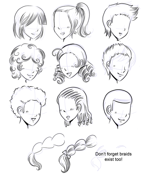 500x584 how to draw manga how to draw manga hair - Drawing Manga Hair