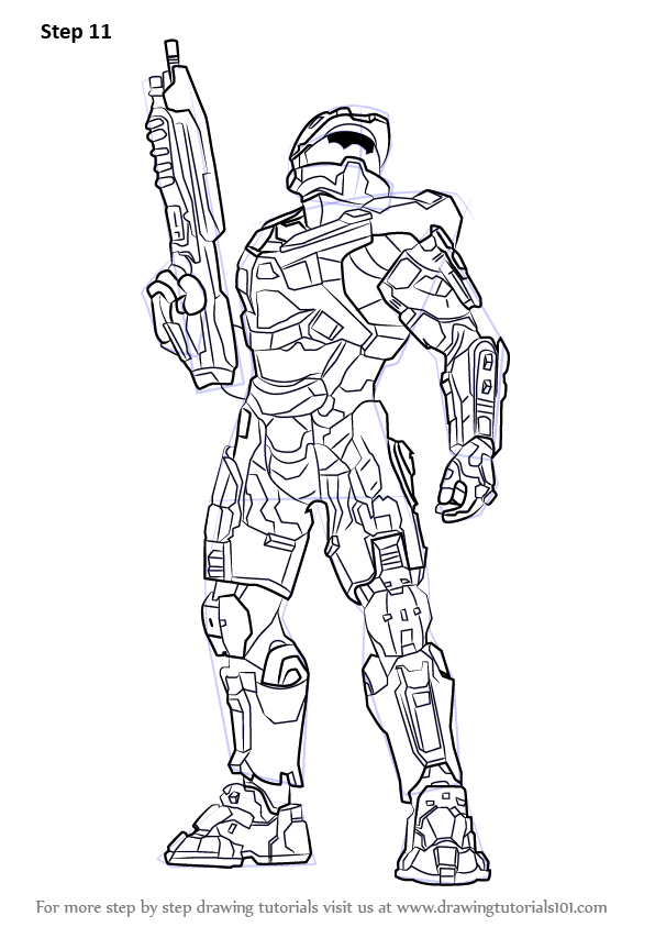 596x843 learn how to draw master chief from halo - Drawing Master