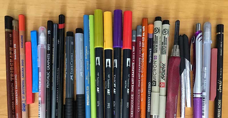 800x414 Drawing Materials Buffet Workshop The Scribbles Institute - Drawing Materials