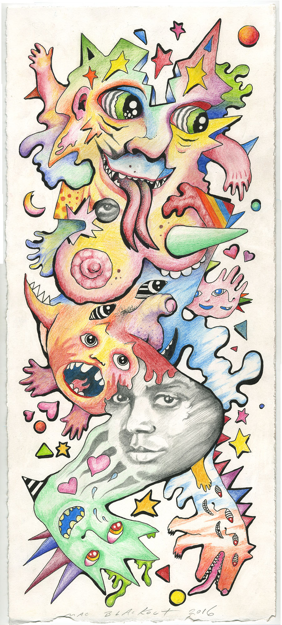 902x2000 mixed media drawings mac blackout - Drawing Media