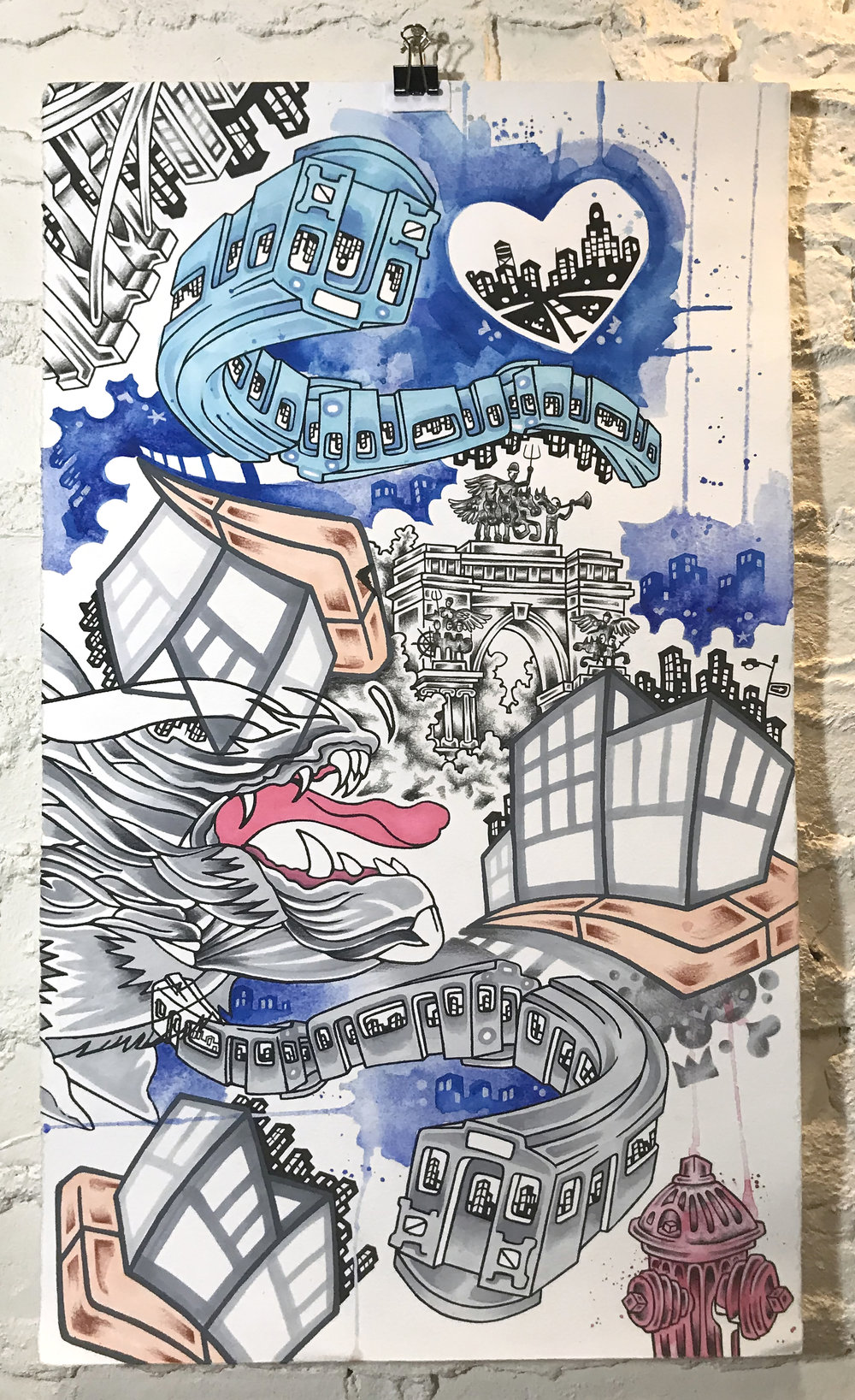 1000x1637 Mixed Media Suerte - Drawing Media