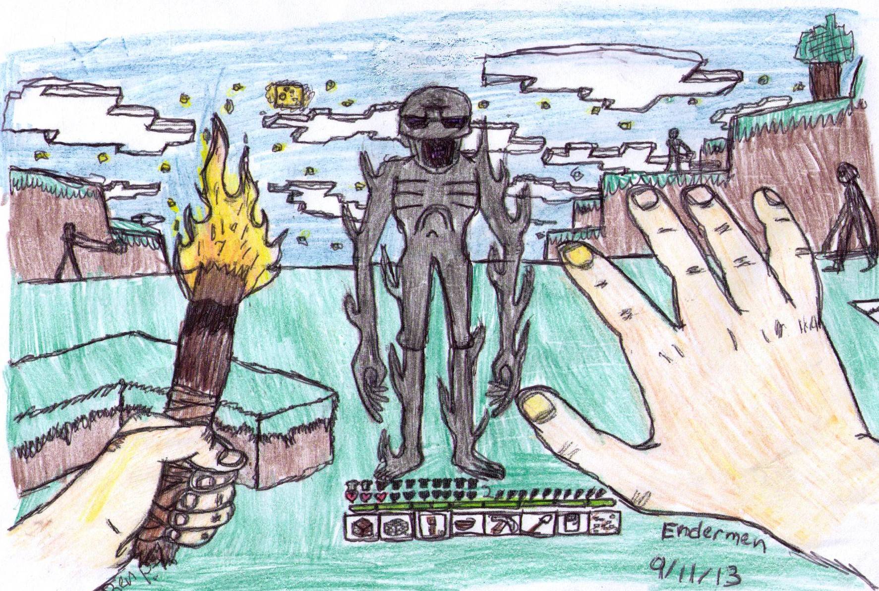 1773x1192 minecraft enderman drawing - Drawing Minecraft