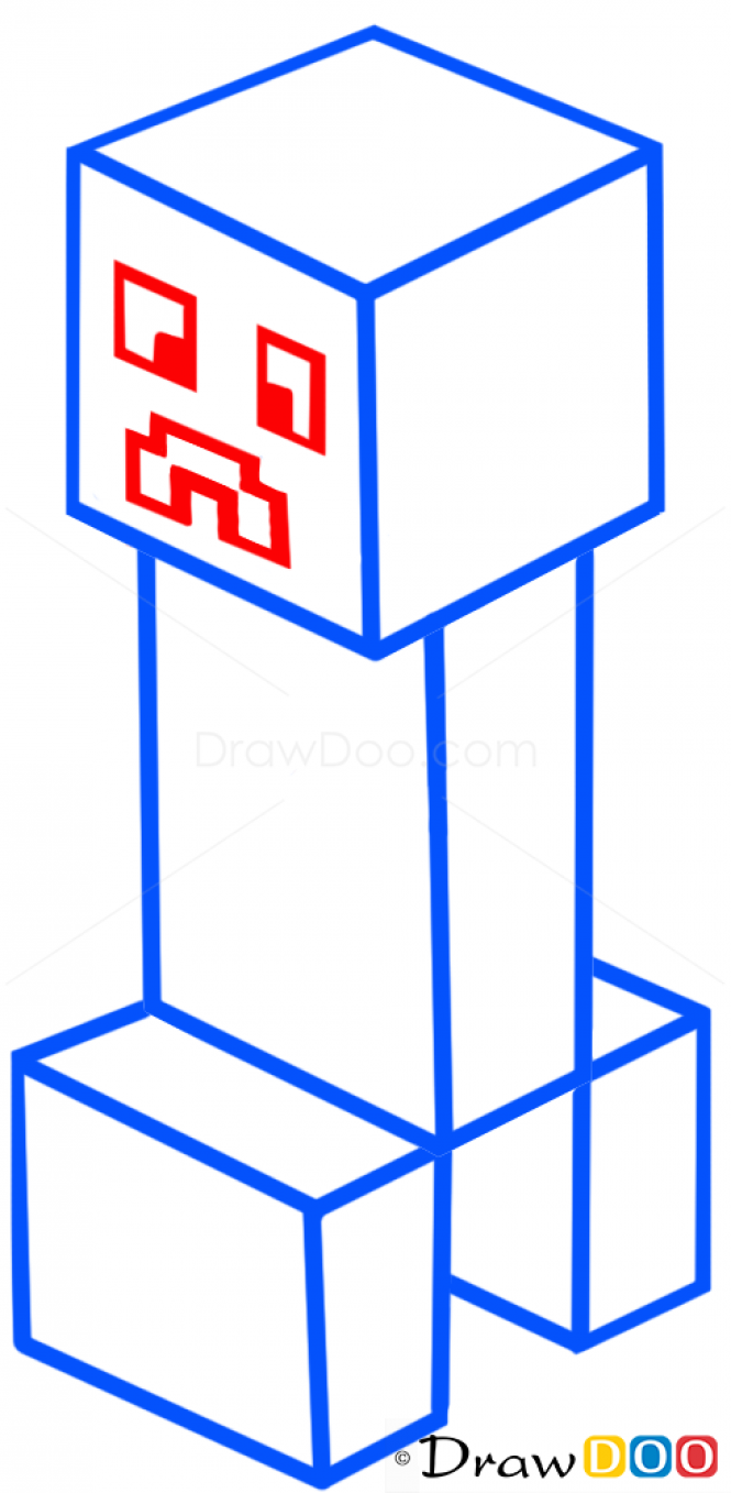 665x1357 how to draw a creeper, how to draw minecraft characters - Drawing Minecraft Characters