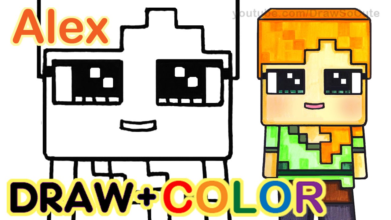 1280x720 How To Draw Minecraft Alex Cute Step - Drawing Minecraft Characters