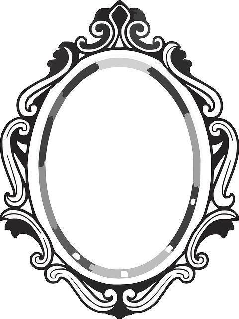 481x640 Line Drawing Mirror Frame - Drawing Mirror