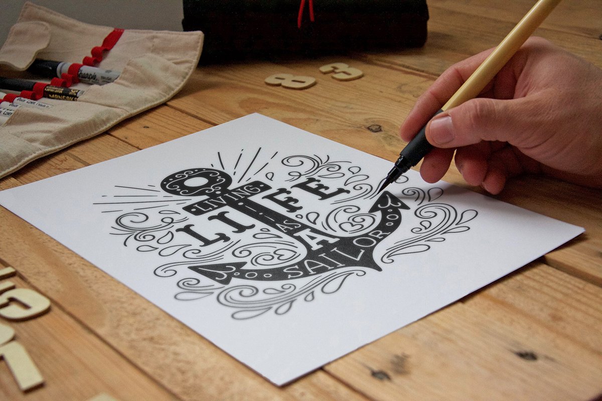 1200x800 Free Handcrafted Poster Or Flyer Mockup - Drawing Mockup Free