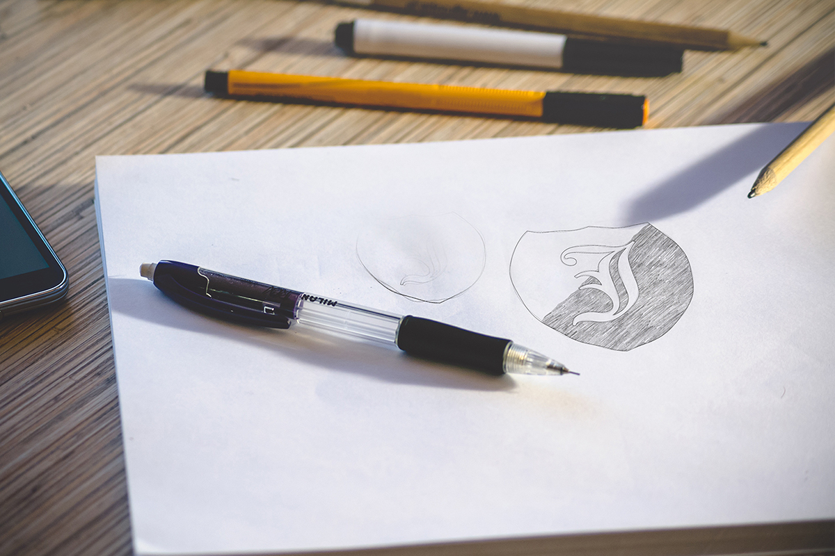 1200x800 Free Logo Sketch Mockup On Behance - Drawing Mockup Free