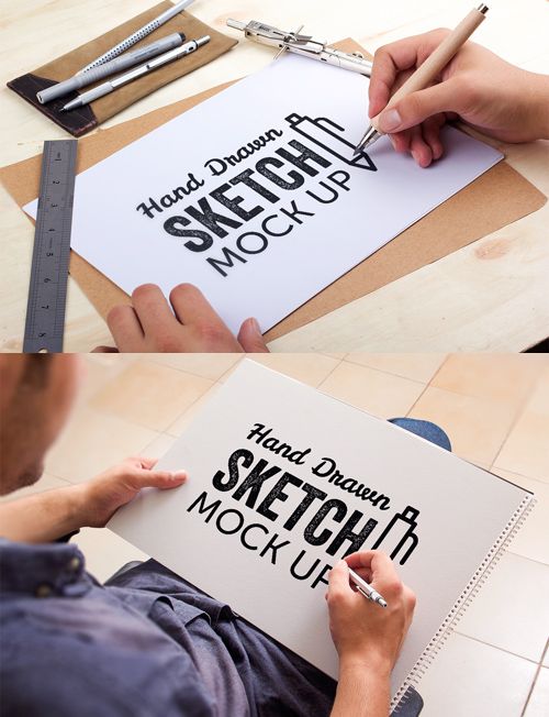 500x652 Fresh Free Photoshop Mockups For Designers - Drawing Mockup Free