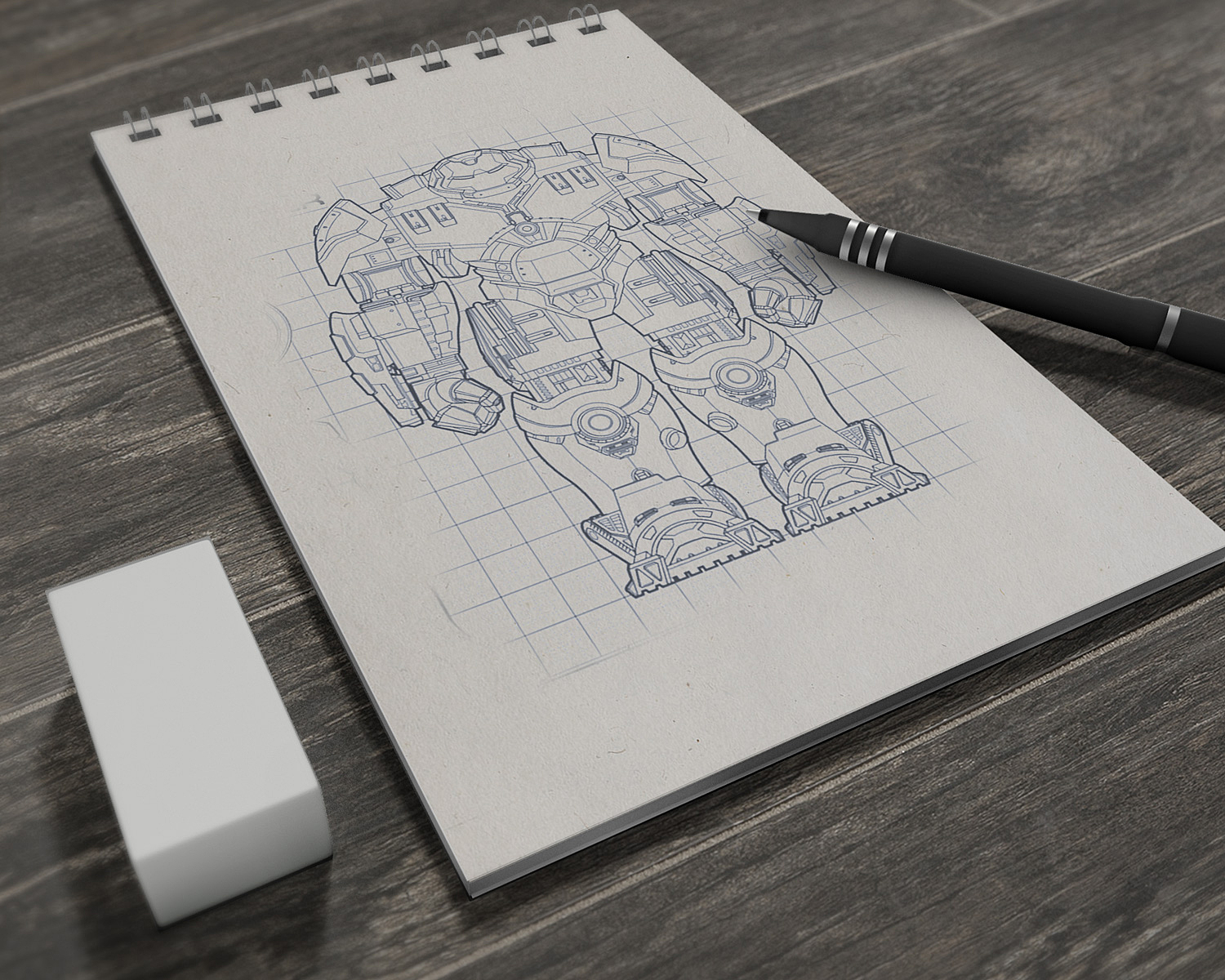 1500x1200 Sketchbook Free Mockup - Drawing Mockup Free