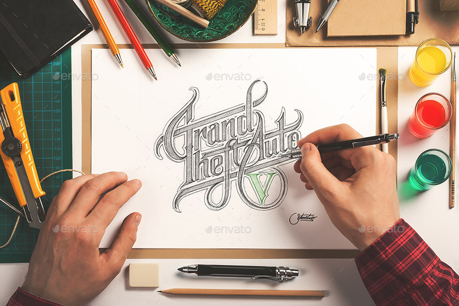 900x601 Realistic Sketchbook Mockup Designs For Artists - Drawing Mockup Free