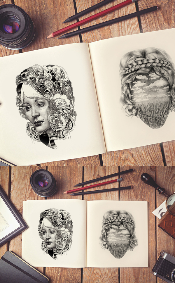 600x968 Free Mockup Templates - Drawing Mockup Psd