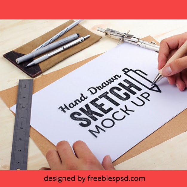 626x626 hand drawn sketch mock up freebies - Drawing Mockup Psd