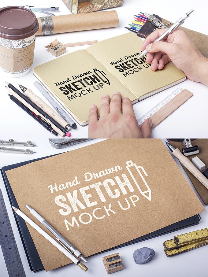680x906 Awesome Free Sketchbook Mockup - Drawing Mockup Psd