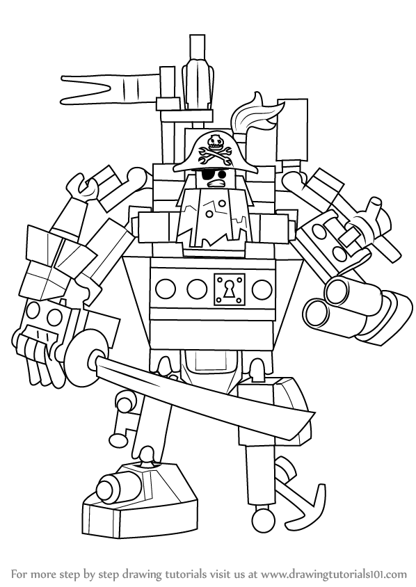 598x844 Learn How To Draw Metalbeard From The Lego Movie - Drawing Movie