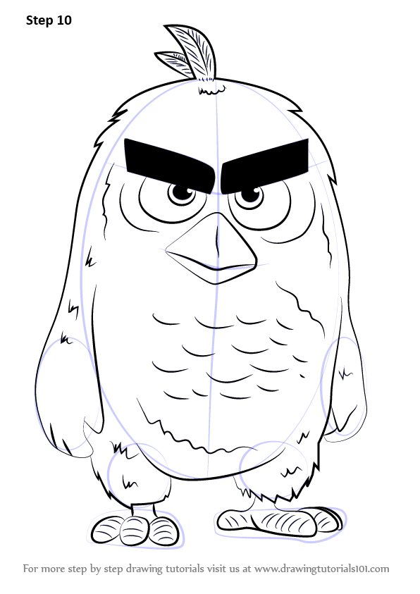 596x843 Learn How To Draw Red From The Angry Birds Movie - Drawing Movie