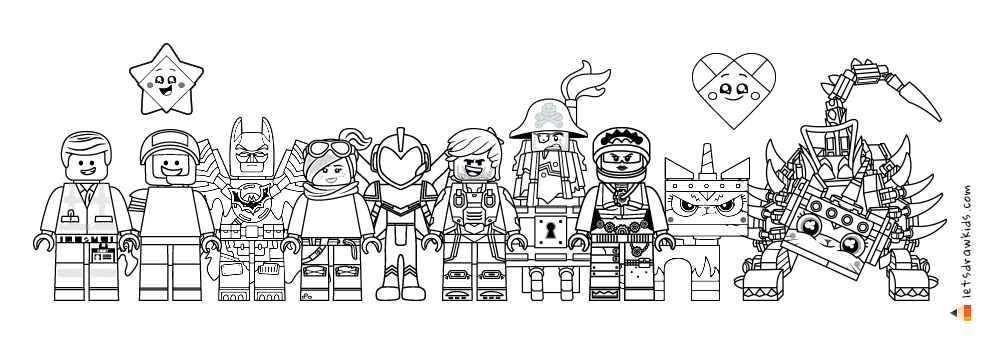 1000x350 The Lego Movie Drawing Lego Minifigures Coloring Pages - Drawing Movie