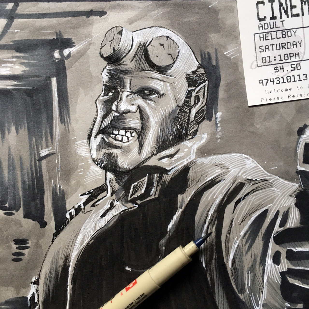 1280x1280 This Artist Designs One Fabulous Drawing For Every Movie He Watches - Drawing Movie