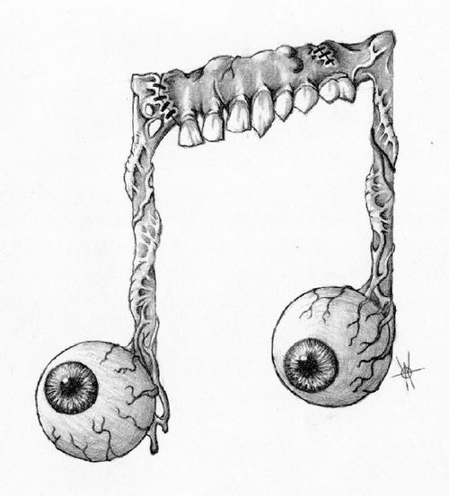 500x553 Eyeballs Music Note - Drawing Music