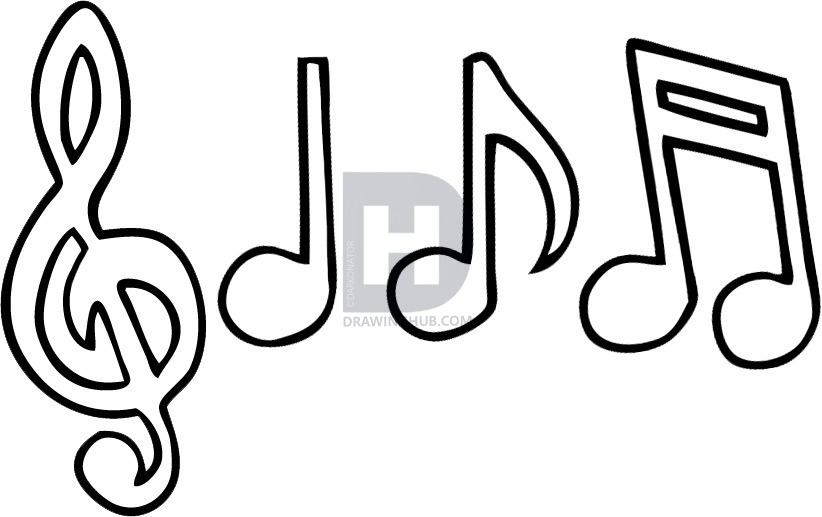 822x517 How To Draw Music Notes, Step - Drawing Music