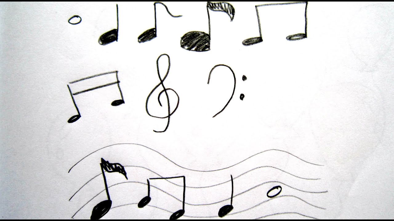 1280x720 How To Draw Cartoon Music Notes - Drawing Music