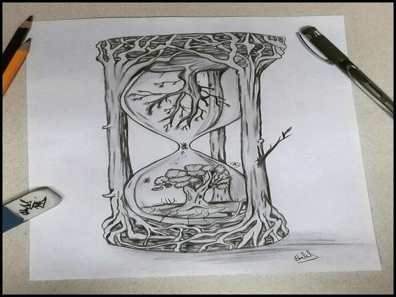 800x600 hour glass drawing drawing pencil brands new creative hourglass - Drawing My Photo In Pencil