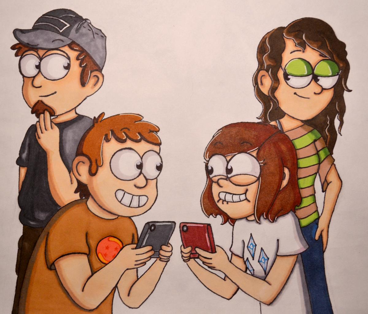 1200x1024 i just finished a drawing of myself and some friends in a gravity - Drawing Myself