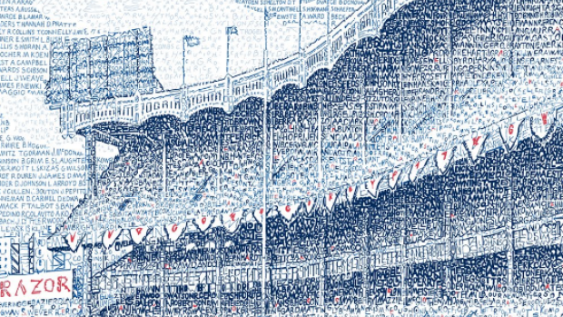620x349 Artist Creates Drawing Of Yankee Stadium Using The Names Of Every - Drawing Names