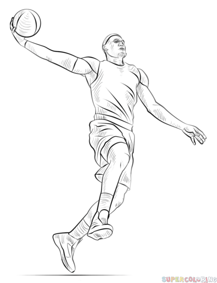 441x575 How To Draw A Basketball Player Step - Drawing Nba Players