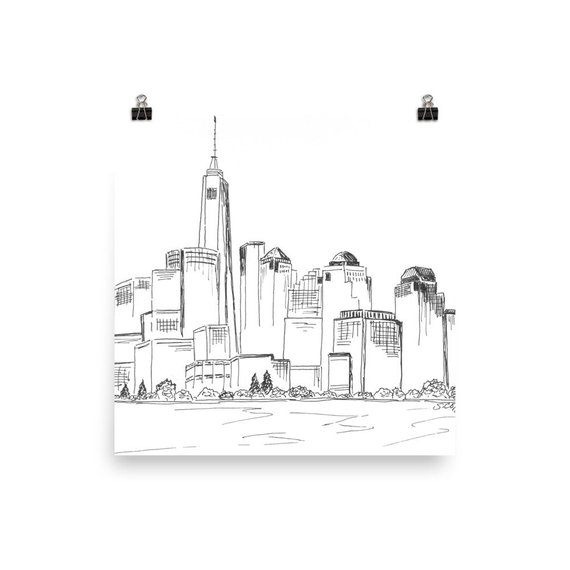 Drawing New York Skyline at PaintingValley.com | Explore collection of ...