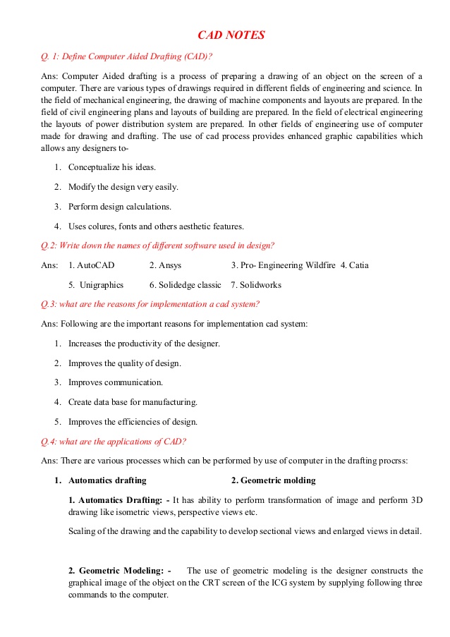 638x903 Cad Notes - Drawing Notes