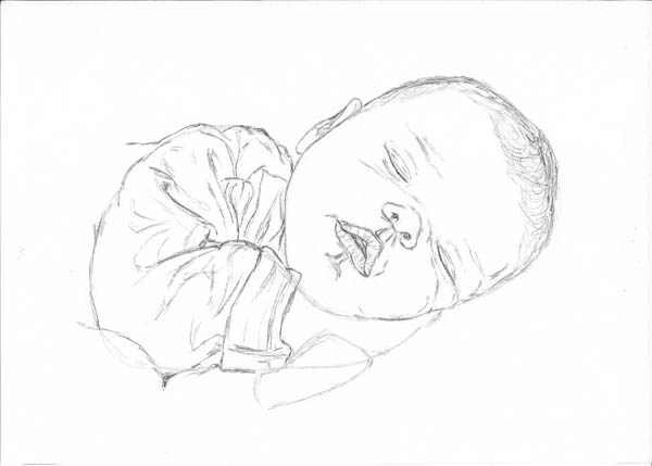 600x429 How To Make A Drawing Of A Baby Sleeping Let's Draw People - Drawing Of