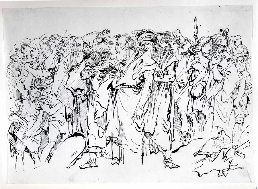 900x661 a crowd of ancient warriors, orientals drawing - Drawing Of A Crowd