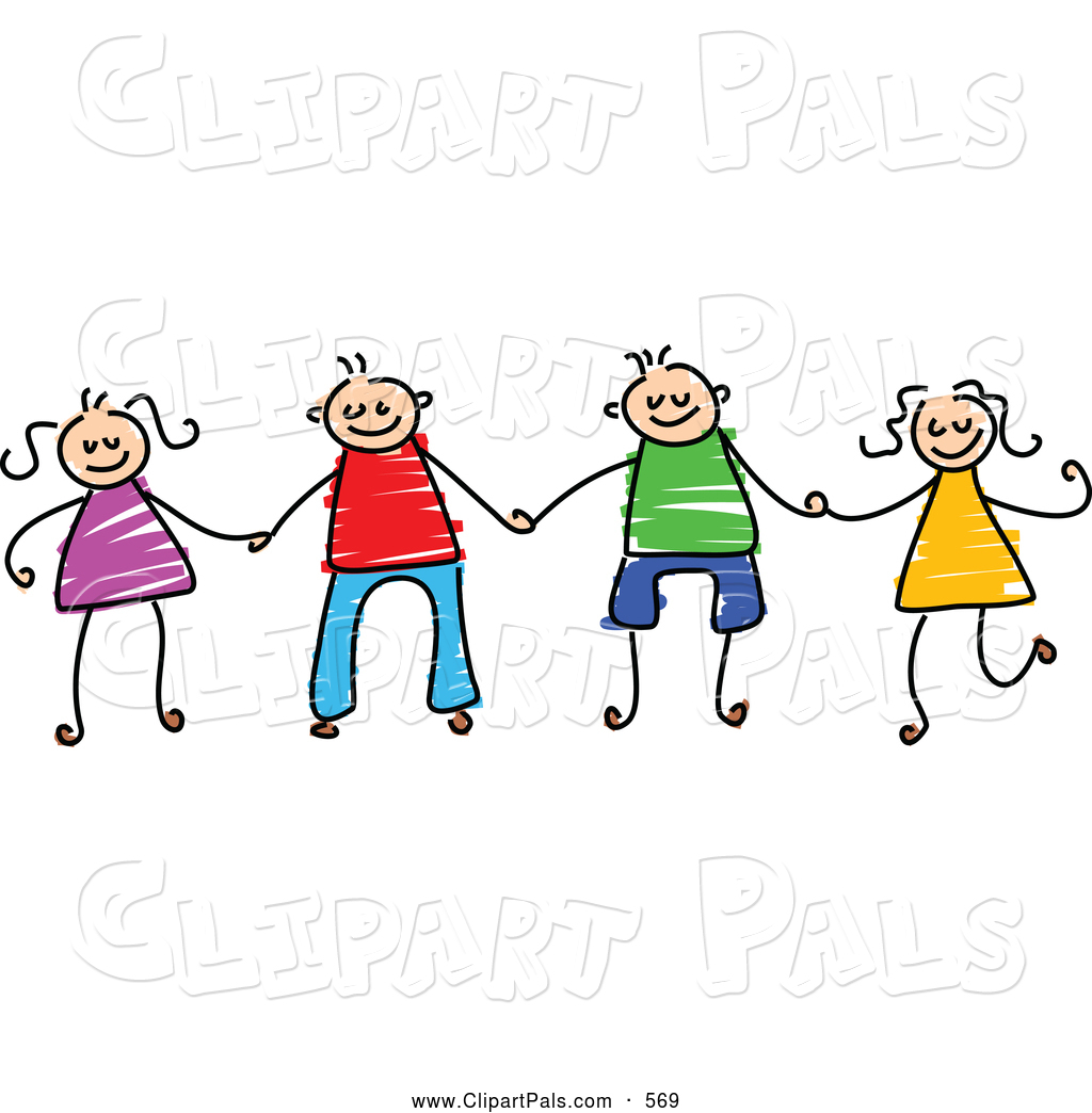 1024x1044 pal clipart of a childs sketch of boys and girls holding hands - Drawing Of A Girl And Boy Holding Hands