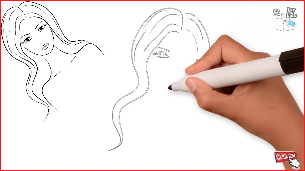 1280x720 How To Draw A Easy Girl Girl Drawing Easy How To Draw - Drawing Of A Girl Easy For Kids