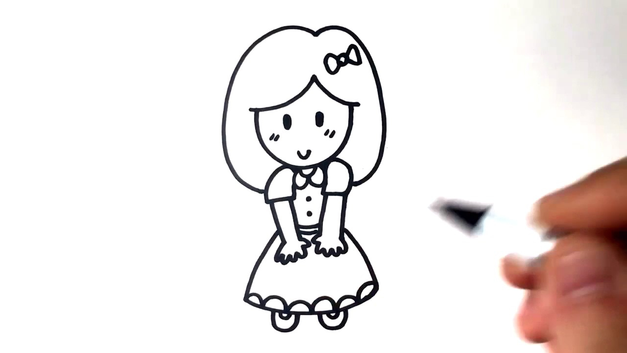 1280x720 Easy Drawing Of A Girl For Kids - Drawing Of A Girl Easy For Kids