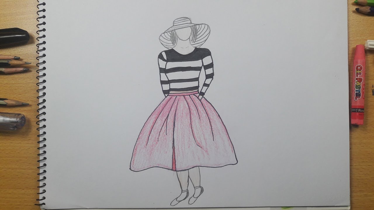 1280x720 How To Draw A Girls Dress How To Draw A Dress Easy Step - Drawing Of A Girl In A Dress