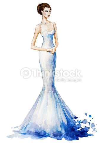 348x491 drawing of a girl in a prom dress - Drawing Of A Girl In A Dress